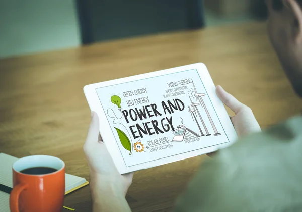 ENERGY AND POWER text — Stock Photo, Image