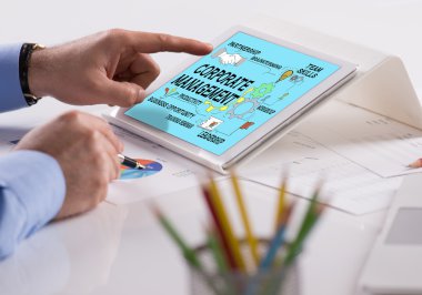 Kurumsal Yönetim metin üstünde perde