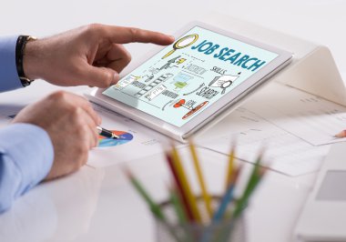 İş arama metin üstünde perde