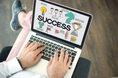  Ekran üzerinde başarı kelime. 