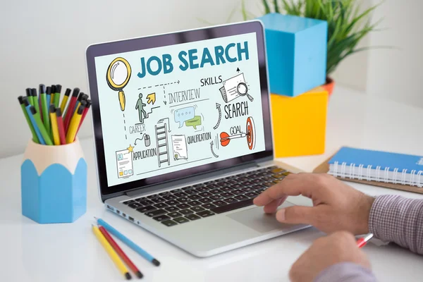 Job Search tekst op het scherm — Stockfoto