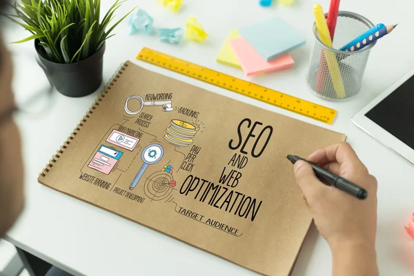 SEO and WEB OPTIMIZATION concept — Stock Photo, Image