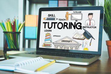TUTORING text on screen  clipart