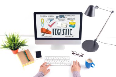 Lojistik metin üstünde perde  