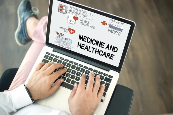 Medicine and healthcare text — Stock Photo, Image