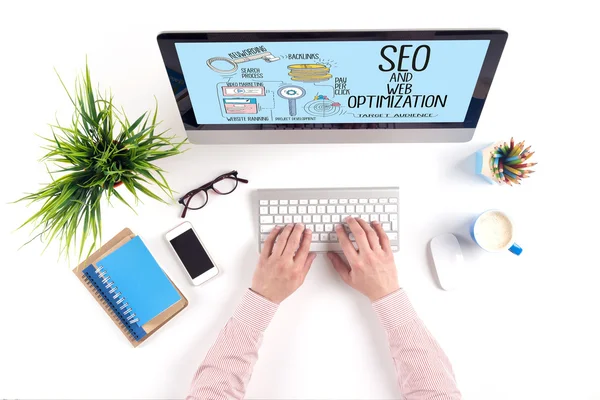 SEO DAN WEB teks OPTIMIZASI — Stok Foto