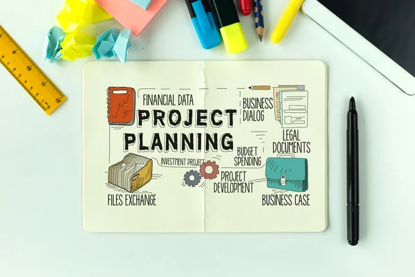 PROJECT PLANNING  text — Stock Photo, Image