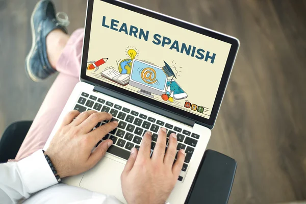 스페인어 텍스트를 배울 — 스톡 사진