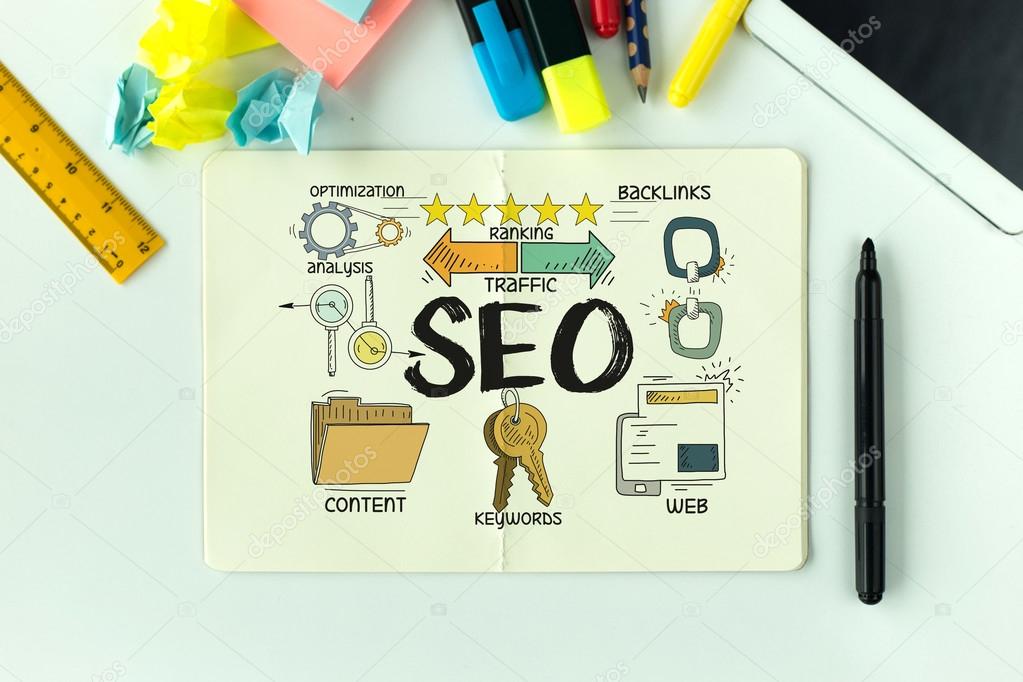 SEO text on paper