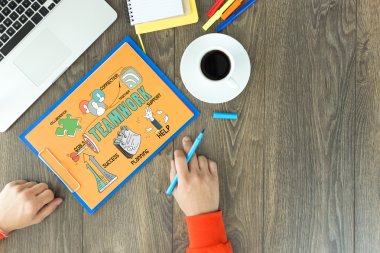 Ekip çalışması kelime kağıt üzerinde