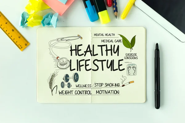 Teks LIFESTYLE HEALTHY — Stok Foto