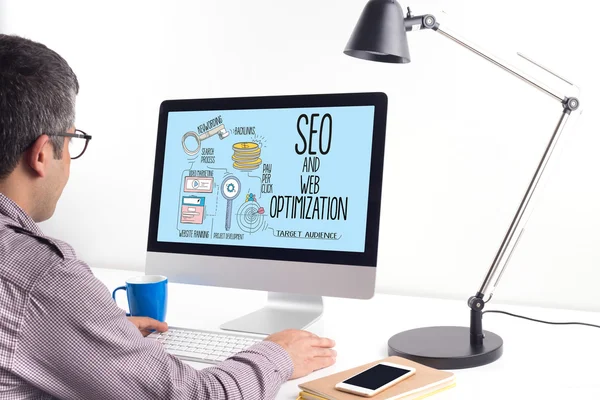 SEO DAN WEB teks OPTIMIZASI — Stok Foto