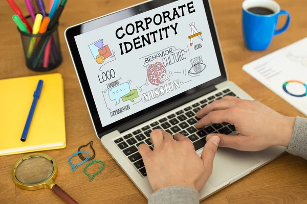 Corporate Identity Text auf dem Bildschirm — Stockfoto