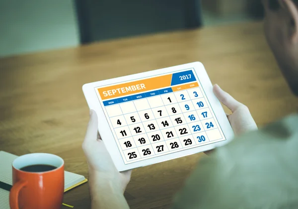 Calendar on Tablet PC Screen — Stock Photo, Image