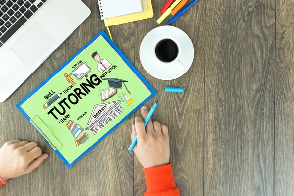 Tutoring tekst op papier — Stockfoto