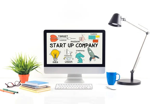 Start Up bedrijf tekst — Stockfoto