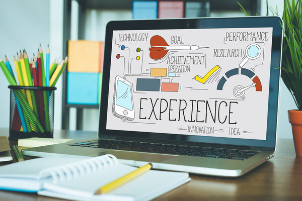 EXPERIENCE text on screen