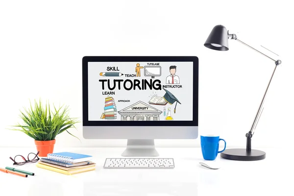 TUTORING text on screen — Stock Photo, Image