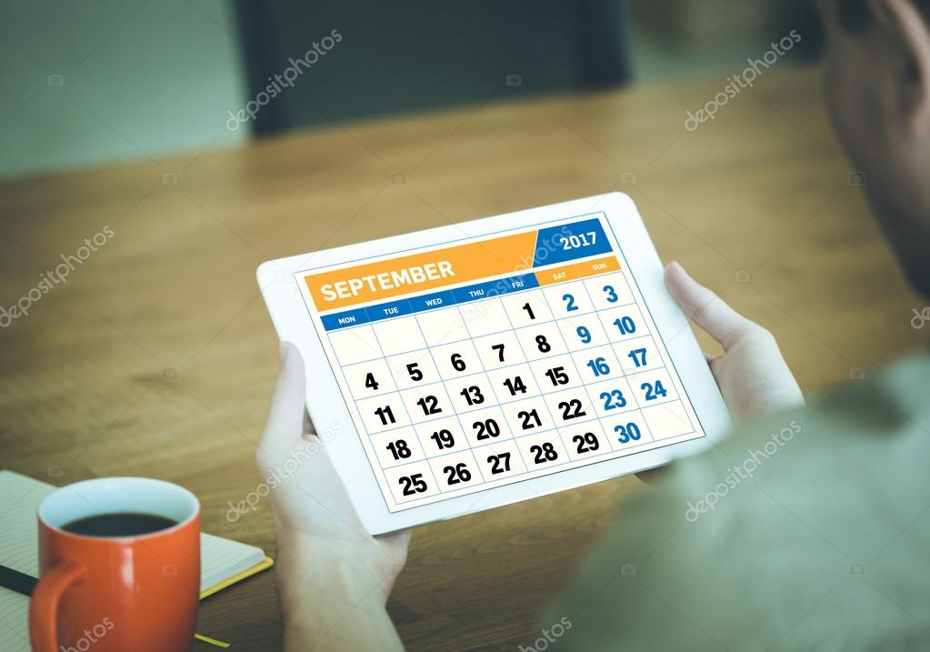 calendar on Tablet PC Screen