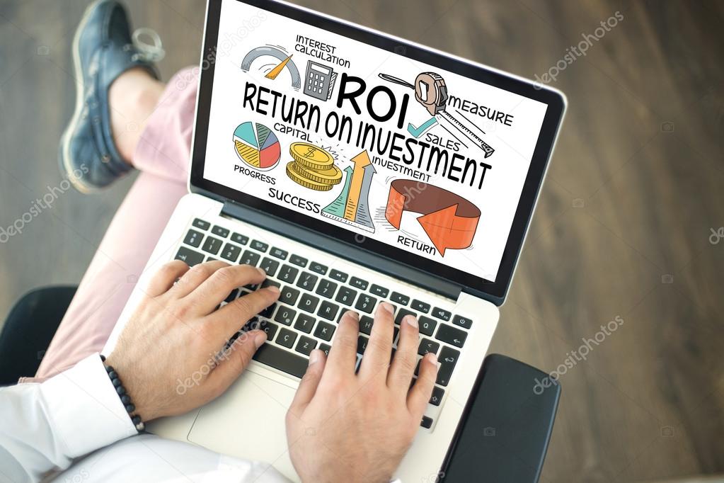  ROI return and invest text 