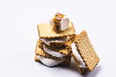 Taze Tost Ekmekleri Yığını Şekerleme ve Çikolata Kopyalama Uzayı