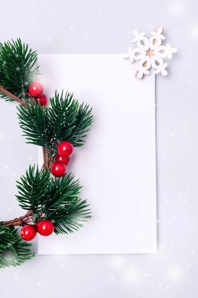 Maquette Noël Vacances Avec Une Couronne Noël Forme Blanche Une — Photo