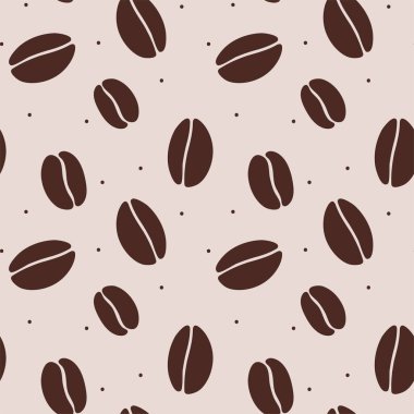 Gri arka planda, kusursuz kahve çekirdekleri. Basit şirin stil.
