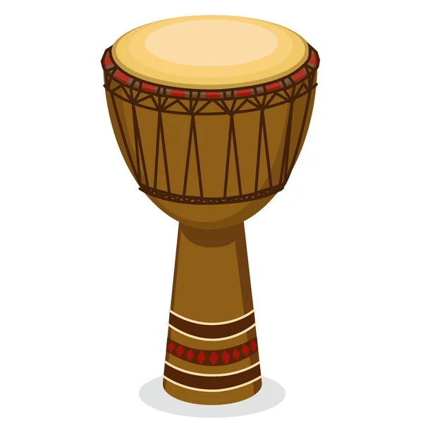 Afrikanska Djembe trumma illustration isolerad på vit bakgrund. Etniskt musikinstrument. Vektorgrafik. — Stock vektor
