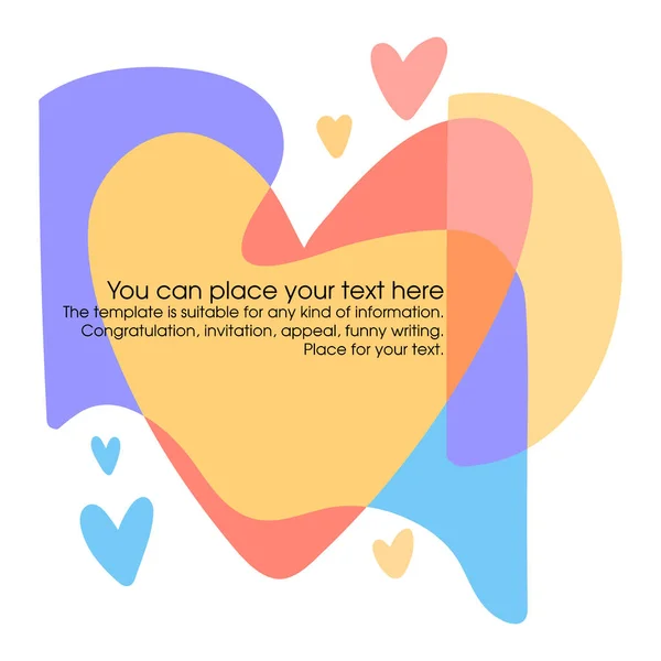 Valentine Day Cards Space Your Text Simple Cute Doodle Style — Stock Vector