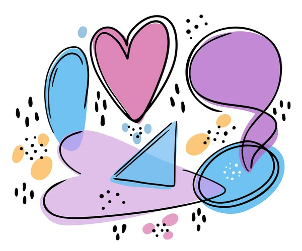 Листівки День Святого Валентина Місцем Вашого Тексту Простий Стиль Каракулі — стоковий вектор