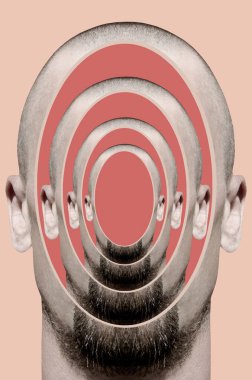 Bir adamın gerçeküstü portresi.