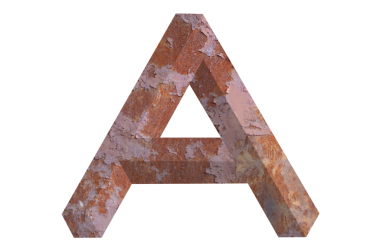 Paslı metalden yapılmış imkansız bir figür