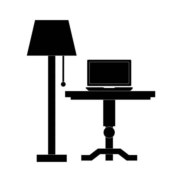 Mobilya siyah simgeler. simge vektör çizim