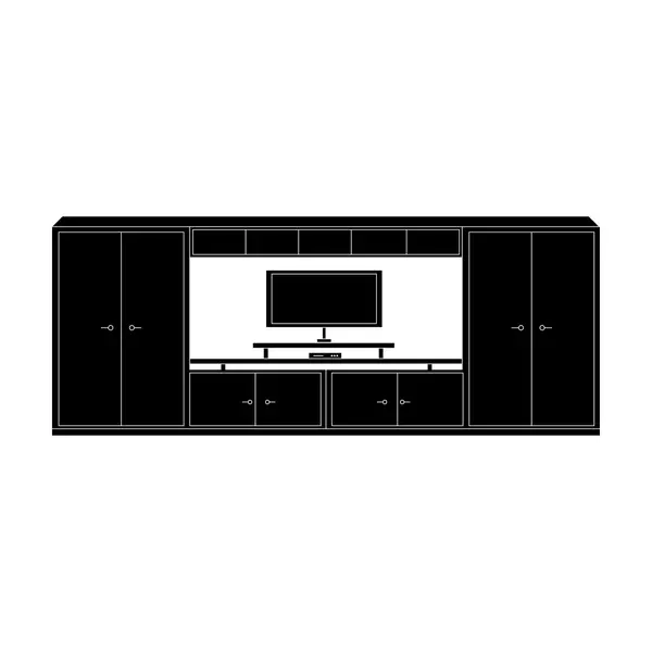 Muebles iconos negros. icono vector ilustración — Vector de stock