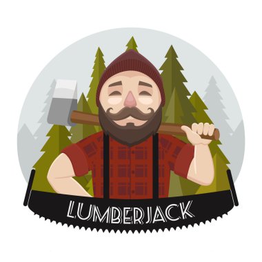 cute lumberjack. Vector illustration clipart