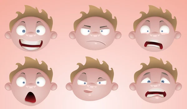 Emotion pojke. Vektor illustration — Stock vektor