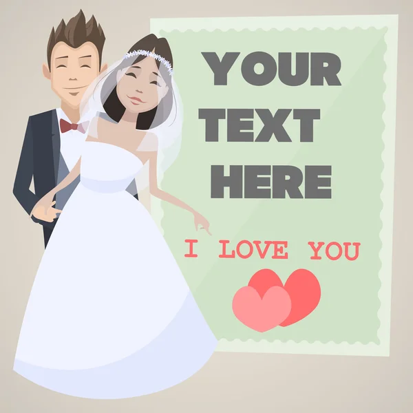 Happy newlywed 2 Vector illustration — Stock Vector