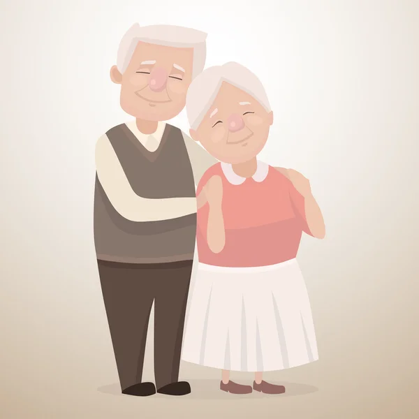 Vektor illustration av en glad äldre par — Stock vektor