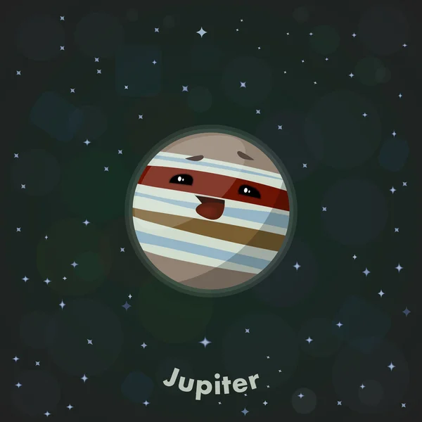 Planeta bonito Júpiter. Ilustração vetorial — Vetor de Stock