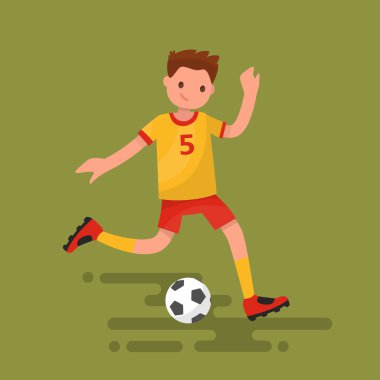 futbolcu topa başladı. vektör çizim