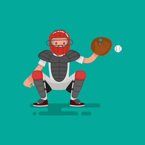 Baseball Catcher Sports Icon Flat Style Stock Vector by ©iconfinder  490793672