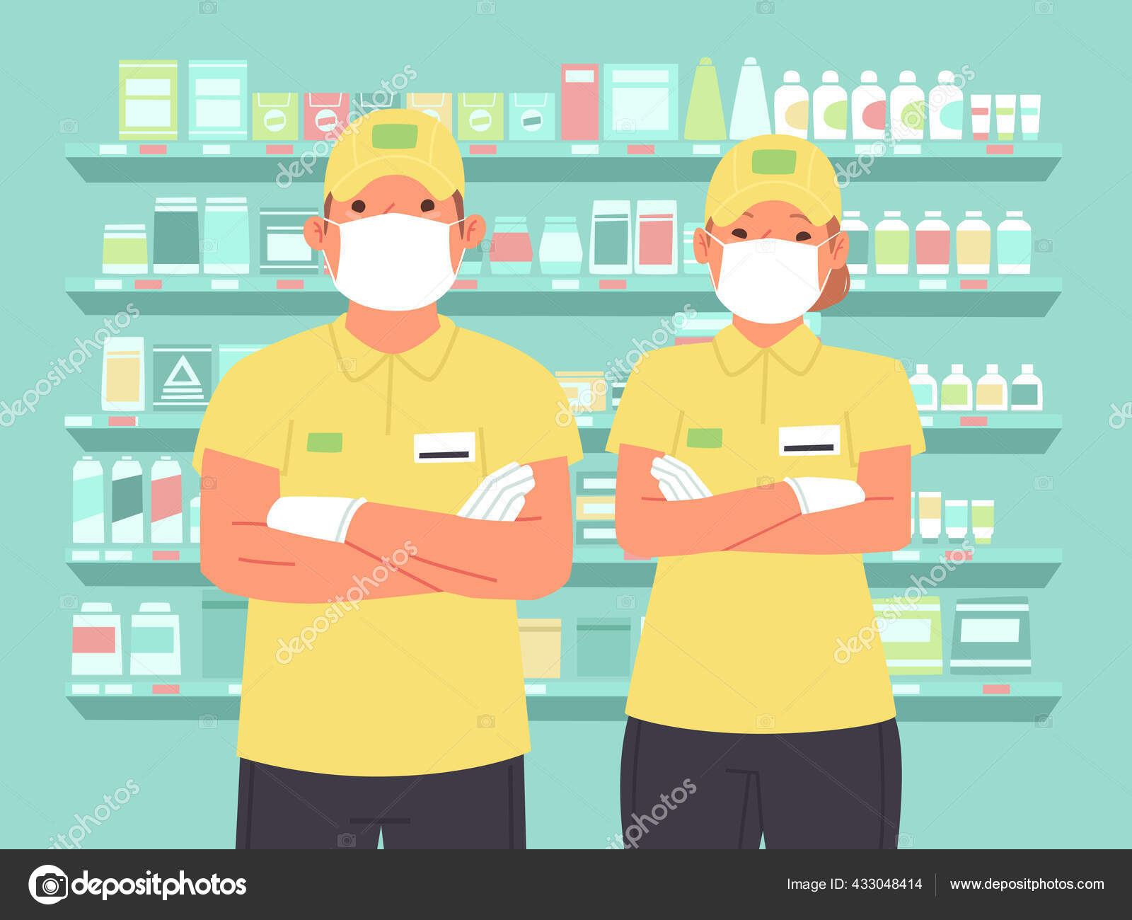 Grocery Store Worker Clipart Free