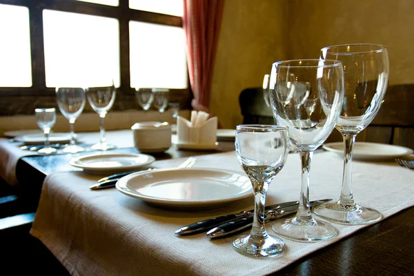 Closeup of served table — Stock Photo, Image