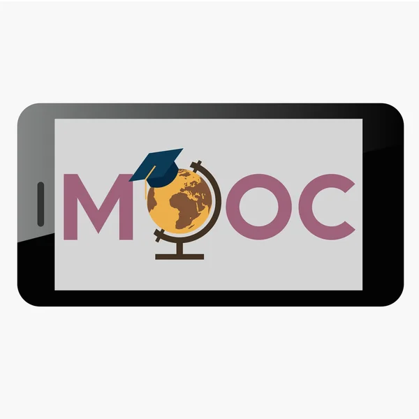 Mooc, 대규모 오픈 온라인 코스 — 스톡 벡터