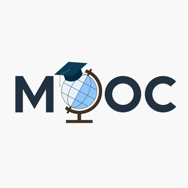 MOOC, Massive Open Online Kurser Royaltyfrie stock-illustrationer