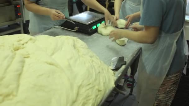 Kneading the dough — Stok video