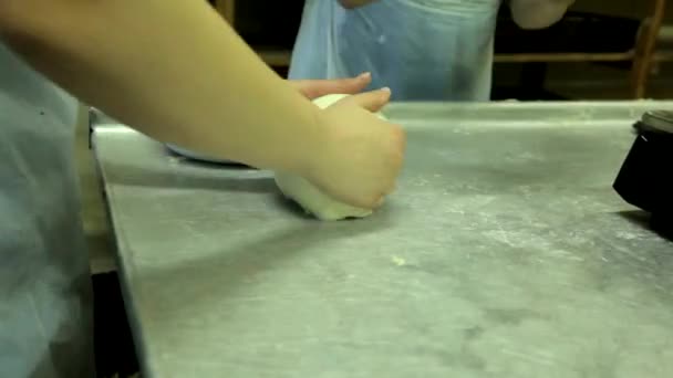 Kneading the dough — Stok video