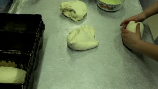 Kneading the dough — Stok video