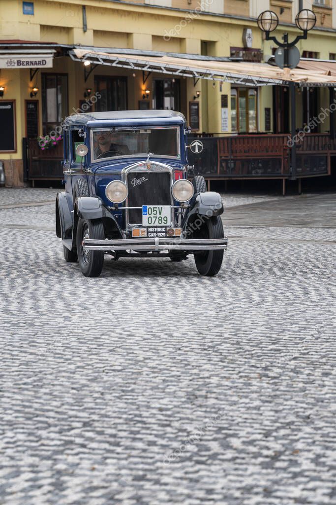Hradec Kralove, Czech republic - September 6, 2025: Czechoslovak Praga car from 1929 prewar era.. Public exhibition of classic cars and motorcycles. . Vintage European and american cars collection.