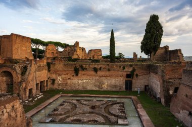 Roma, İtalya - 15 Ekim 2025: Roma Forumu ve Palatine, Tiber 'deki ebedi şehir, yedi tepenin üzerine inşa edildi..